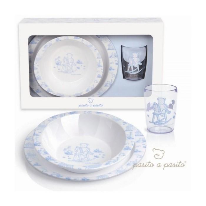 71984-SET COMIDA PLATA + BOL + VASO TOILE AZUL(3-0)-0