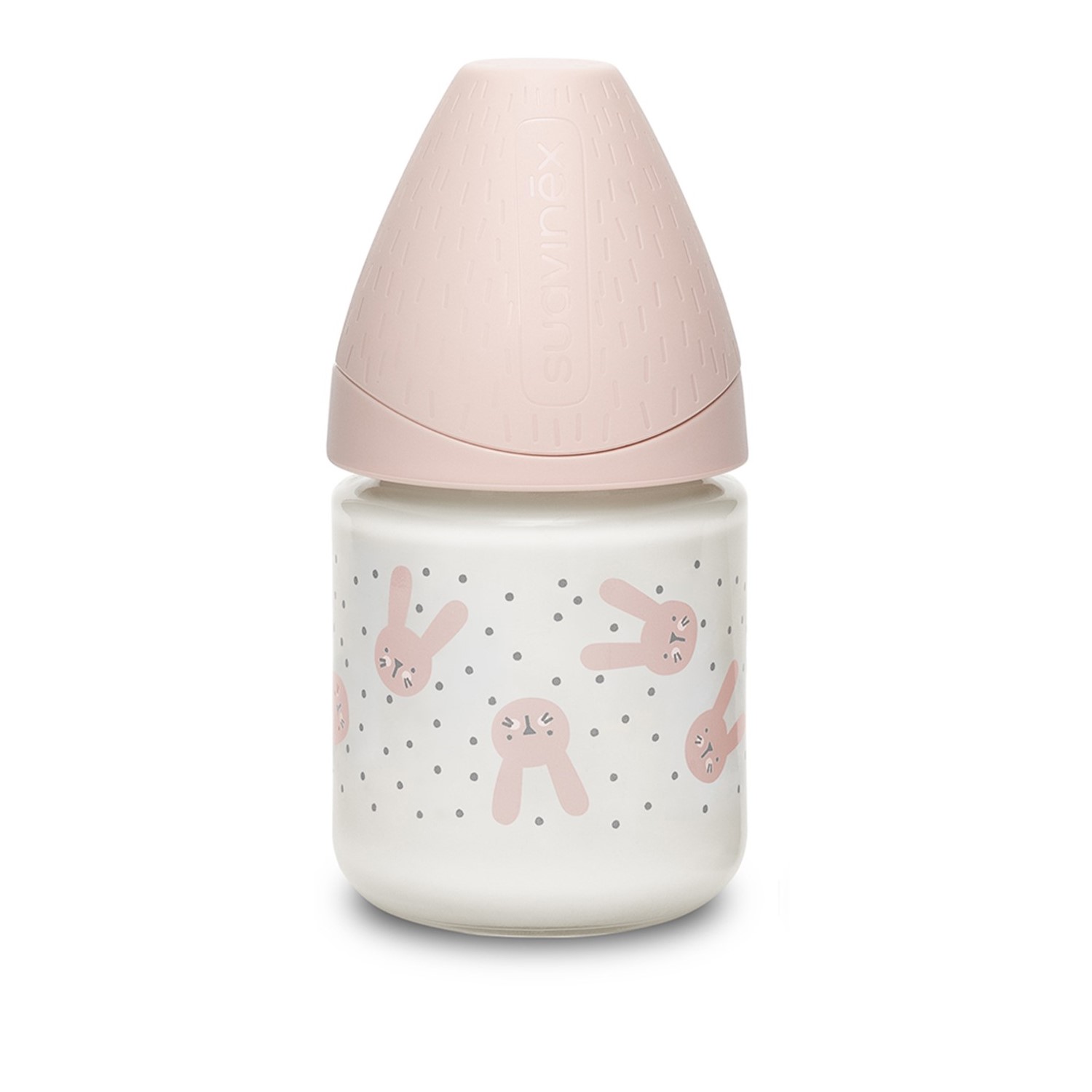 95548-BIBERON VIDRIO 120 ML HYGGE RABBIT ROSA SUAVINEX(0-0)-0